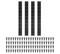 PATIKIL 20x2 Inch Piano Hinge, 4 Pack 304 Stainless Steel Continuous Hinge with Holes for Piano Gate Door Wooden Storage Box Cabinet Boat, Black