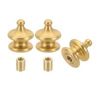 PATIKIL 21.5 x 25mm Lamp Finials Caps Knob, 3 Set Solid Brass Lamp Shade Top Decoration Screw Cap Nuts with Brass Reducing Adapter for Table Lamps Floor Lamps
