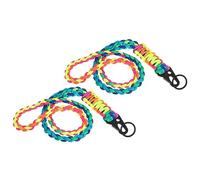 PATIKIL 21.7 Inch Paracord Neck Lanyard Keychain, 2 Pack Braided Strong Lanyard with Hook Clip and Key Ring for Outdoor Activities, Rainbow