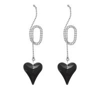 PATIKIL 21 Inch Crystal Ceiling Fan Pull Chains, 2 Pcs Beaded Ball Fan Pull Chain New Heart Ceiling Fan Extender with Ball Chain Connector for Ceiling Light Lamp Fans, Black