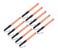 PATIKIL 21 Inch Traffic Wands, 10 Pcs 2 Flashing Modes LED Warning Light Police Signal Controller with Wrist Lanyard for Car Direct, Traffic, Airport, Parking Guide, Red