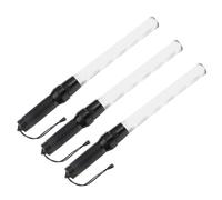 PATIKIL 21 Inch Traffic Wands, 3 Pcs 2 Flashing Modes LED Warning Light Police Signal Controller with Wrist Lanyard for Car Direct, Traffic, Airport, Parking Guide, White