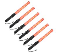 PATIKIL 21 Inch Traffic Wands, 6 Pcs 2 Flashing Modes LED Warning Light Police Signal Controller with Wrist Lanyard for Car Direct, Traffic, Airport, Parking Guide, Red