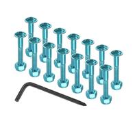 PATIKIL 21 Mm/ 0.8" Skateboard Hardware Kit, 16 Pcs Mounting Screws Bolts Nuts Set with Hex Key for Skateboard Cruiser, Blue