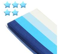 PATIKIL 2160 Sheets Origami Star Paper Strips, 4 Gradient Blue Paper Star Strips for Decoration DIY Hand Art Crafts, 9.4x1/2inch