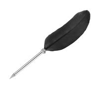 PATIKIL 21cm/8" Feather Ballpoint Pen, 1Pcs Ink Vintage Quill Pen Refined Plated Dip Pen for Calligraphy Writing Signature Wedding Gift, Black