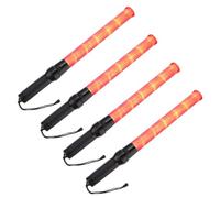 PATIKIL 21inch Traffic Wands, 4Pcs 2 Flashing Modes LED Warning Light Police Signal Controller Baton Lamp with Wrist Lanyard for Car Direct, Traffic, Airport, Parking Guide, Red