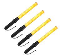 PATIKIL 21inch Traffic Wands, 4Pcs 2 Flashing Modes LED Warning Light Police Signal Controller Baton Lamp with Wrist Lanyard for Car Direct, Traffic, Airport, Parking Guide, Yellow