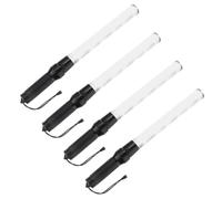 PATIKIL 21inch Traffic Wands, 4Pcs 2 Flashing Modes LED Warning Light Police Signal Controller Baton Lamp with Wrist Lanyard for Car Direct, Traffic, Airport, Parking Guide, White