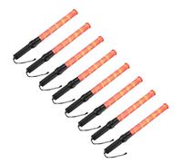 PATIKIL 21inch Traffic Wands, 8Pcs 2 Flashing Modes LED Warning Light Police Signal Controller Baton Lamp with Wrist Lanyard for Car Direct, Traffic Control, Airport, Parking Guide, Red