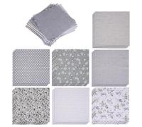 PATIKIL 21Pcs 100% Cotton Quilting Fabric Bundles 25x25cm, Grey Series | Floral Dots Printed PreCut Square Patchwork, Pattern Fat Quarter Fabric for Sewing Quilting DIY Crafts
