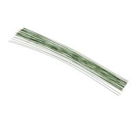 PATIKIL 22 Gauge 14" Floral Stem Wire, 50 Pcs Paper Wrapped Iron Artificial Flower Stem Accessories for DIY Bouquet Stem and Craft Decoration, Dark Green
