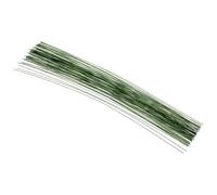 PATIKIL 22 Gauge 16" Floral Stem Wire, 100 Pcs Paper Wrapped Iron Artificial Flower Stem Accessories for DIY Bouquet Stem and Craft Decoration, Dark Green