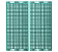 PATIKIL 22 x 10 cm Double Sided PCB Board, 2 Pcs 1.6 mm Thickness Prototype Kit, PCB Circuit Board FR-4 Perfboard for DIY Soldering Electronic Experiments, Green