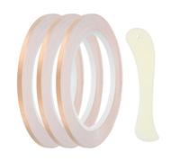 PATIKIL 22 Yard 1/6 Inch Copper Foil Tape, 3 Roll Copper Tape with Single-Sided Conductive Stained Glass Foil Tool with Scraper for Stained Tools DIY Crafting