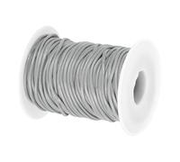 PATIKIL 22 Yard x 2mm Round Leather Cord for Jewelry Making, Leather String Lace Leather Rope Spool for Crafting Necklace Bracelet Beading Lanyard Braiding, Silver Tone