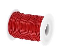PATIKIL 22 Yard x 2mm Round Leather Cord for Jewelry Making, Leather String Lace Leather Rope Spool for Crafting Necklace Bracelet Beading Lanyard Braiding, Red