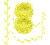 PATIKIL 22 Yards Yellow Leaf Ribbon, Leaves Trim Rope Artificial Leaf String for Christmas Wreath Making Gift Wrapping Wedding Decoration, Style 8