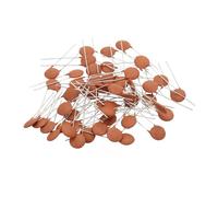 PATIKIL 220nf 50V Ceramic Disc Capacitor, 50 Pcs Ceramic Chip Capacitor Assortment Kit for Power Circuits Industrial Equipment,Brown Red