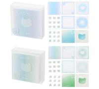 PATIKIL 224 Sheets Colorful Square Sticky Notes, 2.7x2.7 Self-Sticky Note Pads Adhesive Memo Pads Bulk for Home Office Desk Supplies Notebook Journal, Blue/Green