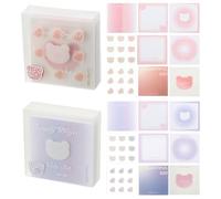 PATIKIL 224 Sheets Colorful Square Sticky Notes, 2.7x2.7 Self-Sticky Note Pads Adhesive Memo Pads Bulk for Home Office Desk Supplies Notebook Journal, Purple/Pink