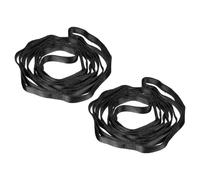 PATIKIL 22KN Adjustable Daisy Chain Yoga Extend Belt 1.8M, 2 Pcs Nylon Climbing Sling Straps for Home Workout Exercise Pilates Gymnastics, Black