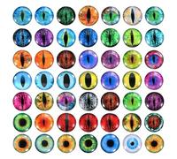 PATIKIL 22mm Dragon Eyes, 100 Pcs Round Glass Eyes Animals Crochet Eyes for Clay Doll Making Craft DIY Findings Jewelry Making, Mix Color
