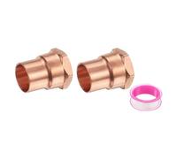 PATIKIL 22mm ID x 3/4" G Female Adapter Fitting, 2Pcs with C x m Connection Copper Pipe Adapter Fittings Threaded Tubing Connectors for HVAC Residential Commercial