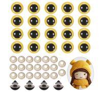 PATIKIL 22mm Safety Eyes, 20Pcs Realistic Doll Crocheting Safety Eyes with Washers for Decor Crochet Accessories Dolls Craft Halloween, Gold Tone