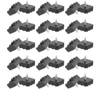 PATIKIL 22mm Screw-On Rubber Feet for Furniture, 32 Pcs Non Slip Square Furniture Pads Chair Glides Table Leg Protectors for Hardwood Floor Cutting Board Electronics, Black