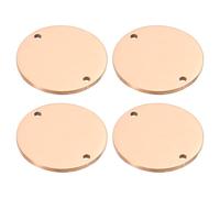 PATIKIL 22mm Steel Disc, 4Pcs Metal Stamping Blanks Tags Circle Round Pendants Metal Plate Connection Stainless Steel with 2 Holes for Laser Engraving Stamping Craft Name Tag, Rose Gold
