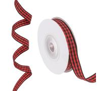 PATIKIL 23 m x 1 cm Plaid Ribbon, Black Red Gingham Ribbon Gift Wrapping Ribbon for Thanksgiving Bow Wreath Craft Birthday Wedding