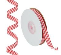 PATIKIL 23 m x 1 cm Plaid Ribbon, Red Gingham Ribbon Gift Wrapping Ribbon for Thanksgiving Bow Wreath Craft Birthday Wedding