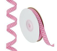 PATIKIL 23 m x 1 cm Plaid Ribbon, Rose Red Gingham Ribbon Gift Wrapping Ribbon for Thanksgiving Bow Wreath Craft Birthday Wedding