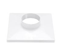 PATIKIL 230mm to 100mm Duct Connector Flange, Plastic Square to Round Straight Ceiling Diffuser Adapter for Air Heating Cooling Ventilation System HVAC Exhaust Fan Dryer Vent, White