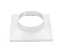 PATIKIL 230mm to 150mm Duct Connector Flange, Plastic Square to Round Straight Ceiling Diffuser Adapter for Air Heating Cooling Ventilation System HVAC Exhaust Fan Dryer Vent, White