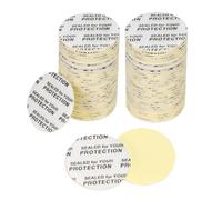 PATIKIL 23mm/0.91" Foam Lid Liner 120pcs Adhesive Round PS Pressure Sensitive Seals, Cap Liners Resistant Tamper for Plastic Glass Jar Bottle Cap Canning Vials Seals Black Text, White