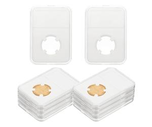 PATIKIL 23mm Coin Slab Display Holder, 10Pcs Clear Coin Case Storage Plastic Four-Point Box for Coin Collectors Collection Protection Organize