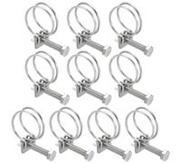 PATIKIL 24-28mm Adjustable Double Wire Hose Clamp, 10 Pcs 304 Stainless Steel Wire Hose Clips Pipe Tube Clamps for Dust Collection Rubber PVC Pool Pump Hose