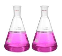 PATIKIL 24/40 Erlenmeyer Flask, 2 Pcs 500ml/16.9oz Borosilicate Glass Conical Flasks Heavy Wall Graduated Flasks with 24/40 Standard Taper Outer Joint for Lab Experiment Chemistry