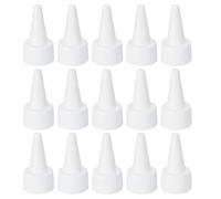 PATIKIL 24/410 Twist Bottle Caps, 15Pcs Plastic Ribbed Edge Squeeze Bottle Replacement Caps with Foam Gasket for Paint Lids Glue Dispensing Bottles, White