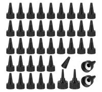 PATIKIL 24/410 Twist Top Caps, 100Pcs Plastic Squeeze Bottle Replacement Caps with Foam Gasket for Paint Lids Glue Dispensing DIY Crafts, Black