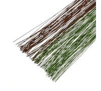 PATIKIL 24 Gauge 14.2" Floral Wire Stems, 160 Pcs Paper Wrapped Iron Wire for Artificial Flower Making DIY Crafts Christmas Wreaths Floral Arrangements, Light Green/Coffee