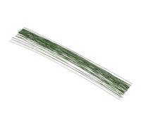 PATIKIL 24 Gauge 16" Floral Stem Wire, 100 Pcs Paper Wrapped Iron Artificial Flower Stem Accessories for DIY Bouquet Stem and Craft Decoration, Dark Green