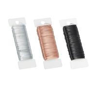 PATIKIL 24 Gauge Floral Flexible Paddle Wire, 115 Yard (345 Feet) Florist Wreath Wire for Crafts Flower Arrangement, Rose Gold/Silver/Black 3 Rolls