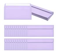 PATIKIL 24 Pack Light Purple #10 Business Envelopes, Colored Self Seal Letter Size Envelopes for Business Mailing Office Checks Invitation, 24.1 x 10.5 cm