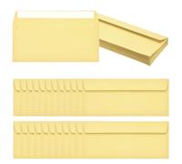 PATIKIL 24 Pack Light Yellow #10 Business Envelopes, Colored Self Seal Letter Size Envelopes for Business Mailing Office Checks Invitation, 24.1 x 10.5 cm