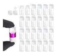 PATIKIL 24 Pcs Clear Glass Graduated Vials with Stoppers Screw Caps, 3mL Liquid Sample Storage Empty Vial Leak-Proof for Laboratory Essential Oil Reagents Perfume, White