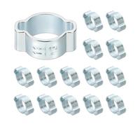 PATIKIL 24 Pcs Double Ear Hose Clamp, 11-13mm Zinc Plated Steel O Clip Crimp Rings, Pipe Clamps for Fuel Petrol Pipe Tube Fitting Connections