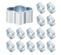 PATIKIL 24 Pcs Double Ear Hose Clamp, 3-5mm Zinc Plated Steel O Clip Crimp Rings, Pipe Clamps for Fuel Petrol Pipe Tube Fitting Connections